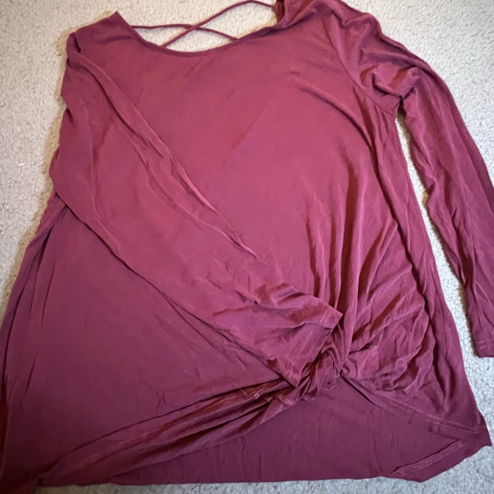 Oddy brand front knot long sleeve top